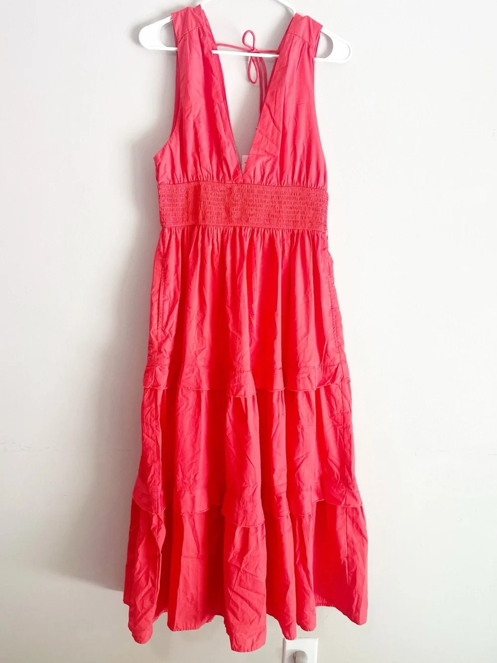 Abercrombie and fitch tiered maxi dress pink size medium new with tags
